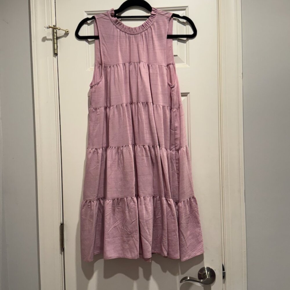 Mauve Pink/Purple Tiered Dress- NWOT